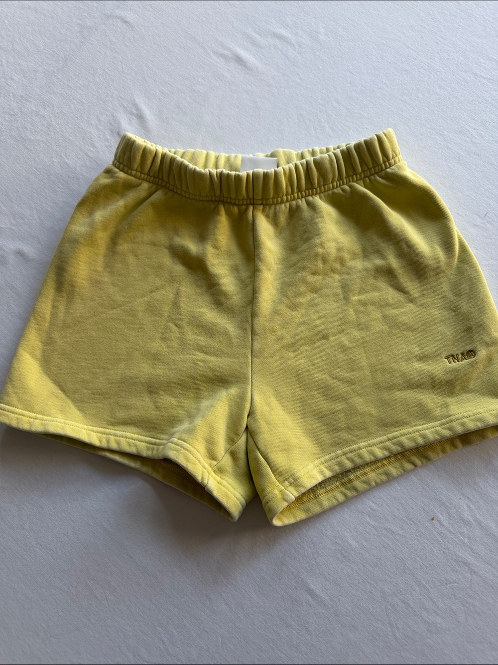 Aritzia TNA Lemon Yellow Elastic-Waist Athletic Shorts Xs